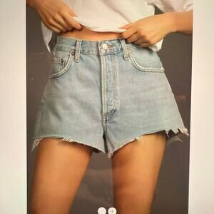 New AGOLDE Mila High Waist Cutoff Denim Shorts Size 31
